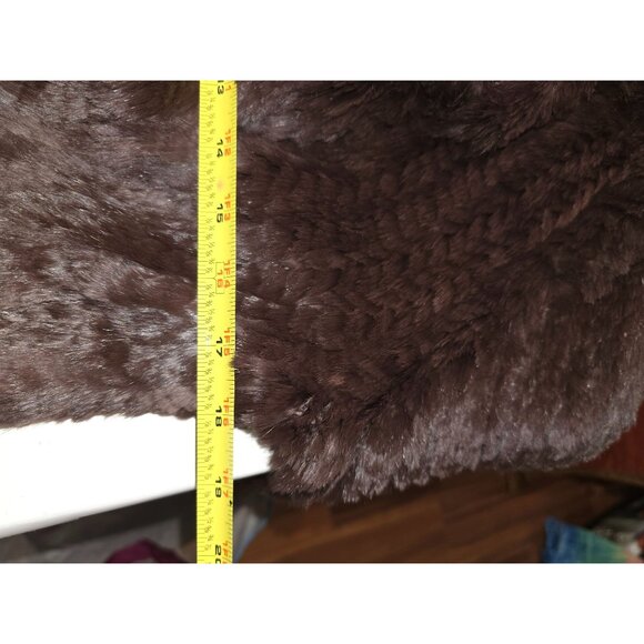 Adrienne Landau Brown Rabbit Fur Jacket/Cardigan M Flared Sleeves - Picture 4 of 6